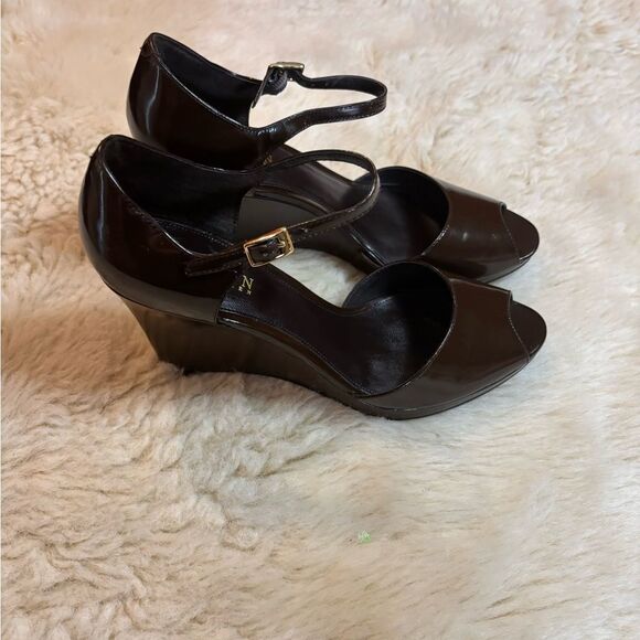 Ralph Lauren Black Wedge Shoes - Picture 4 of 11